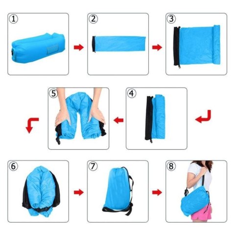 Łóżko na powietrze fioletowe