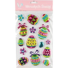Naklejki Samoprzylepne na Okno Jajka z Dekoracją - 15 szt.