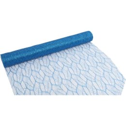 ORGANZA GRANATOWA Z NADRUKIEM BROKATOWYM 0,50 x 10 m