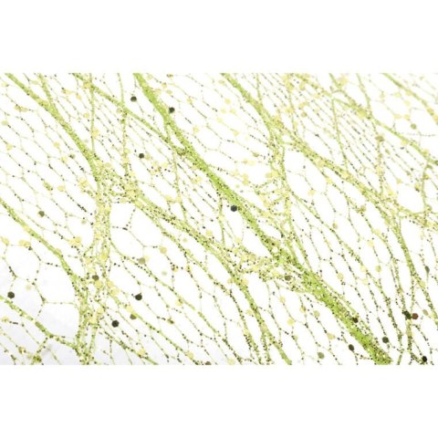 ORGANZA ZIELONA Z NADRUKIEM BROKATOWYM 0,50 x 10 m