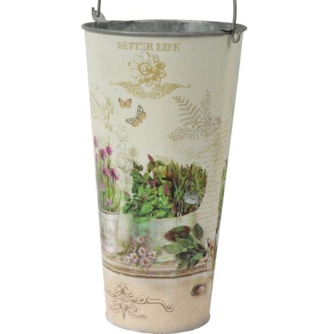 Ocynkowana Osłonka Dekoracyjna w Stylu Prowansalskim z Motywem Kwiatowym Butterfly