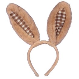 Opaska na Głowę z Uszami Zająca z Brązowego Futra - 30 cm