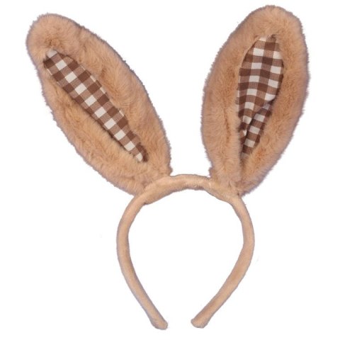 Opaska na Głowę z Uszami Zająca z Brązowego Futra - 30 cm