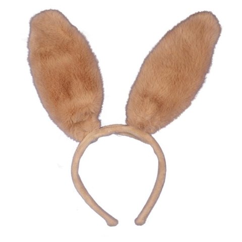 Opaska na Głowę z Uszami Zająca z Brązowego Futra - 30 cm