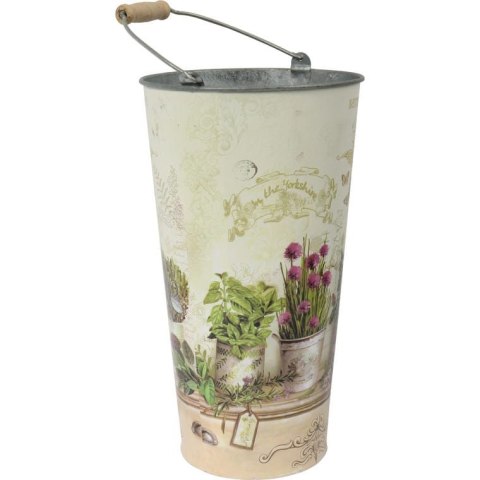 Osłonka dekoracyjna Owalna Butterfly II - Ocynkowana, Motyw Kwiatowy, Kolor Zielono-Beżowy