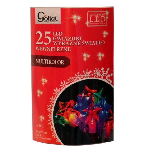 Ozdobne lampki choinkowe LED w kształcie gwiazdek z kolorowymi światłami na baterie