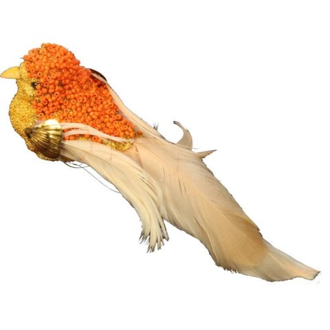 PTASZEK NA KLAMERCE ZŁOTO POMARAŃCZOWY