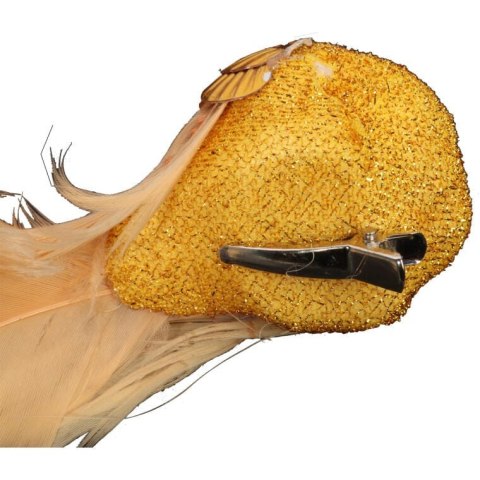 PTASZEK NA KLAMERCE ZŁOTO POMARAŃCZOWY