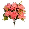 Różowy Bukiet Sztucznych Chryzantem 35 cm z Dodatkami na Wszystkich Świętych