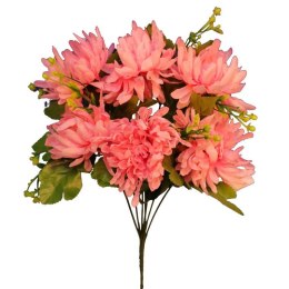 Różowy Bukiet Sztucznych Chryzantem 35 cm z Dodatkami na Wszystkich Świętych
