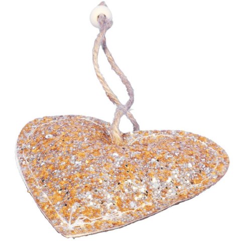 SERCE ZAWIESZKA BROKATOWA ZŁOTA