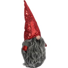 Skrzat w Czerwono-Szarej Czekinowej Czapie 40 cm