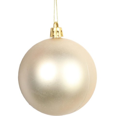 Srebrne Bombki Plastikowe 7 cm - Zestaw 6 Sztuk