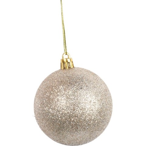 Srebrne Bombki Plastikowe 7 cm - Zestaw 6 Sztuk