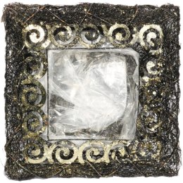 Świąteczna Osłonka-Brązowa Baza Pod Stroik z Faszyny Rattanowej, 40 cm