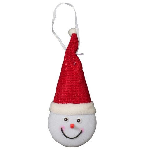 Świąteczna dekoracja świetlna - Bałwan z LED w czerwonej czapce na baterie