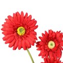 Sztuczna Gerbera Czerwona 3 Gałązki - Dekoracja Wysokiej Jakości 55cm
