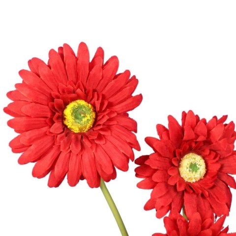 Sztuczna Gerbera Czerwona 3 Gałązki - Dekoracja Wysokiej Jakości 55cm