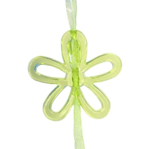 Taśma Dekoracyjna z Plastikowymi Kwiatami Zielone Wstążki 165 cm