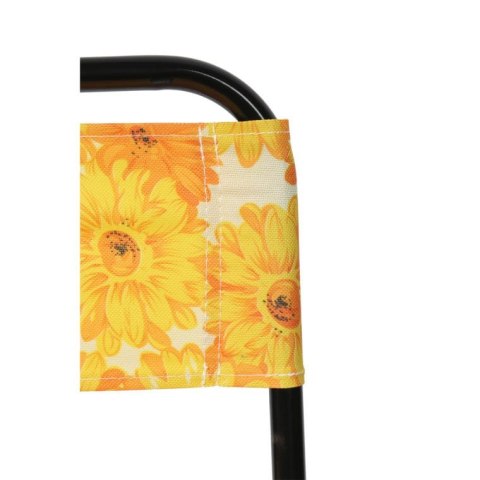 Turystyczne Składane Krzesło w Żółte Kwiaty z Prostym Mechanizmem Otwierania