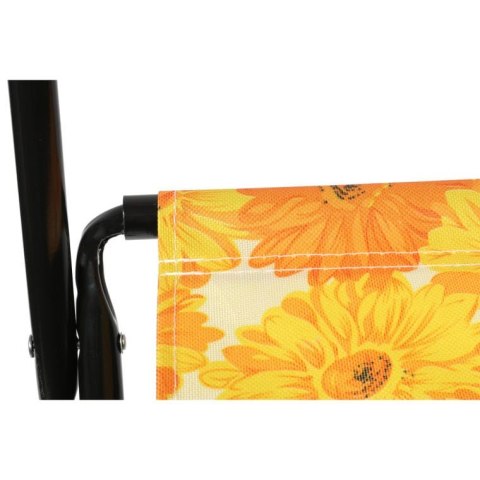 Turystyczne Składane Krzesło w Żółte Kwiaty z Prostym Mechanizmem Otwierania