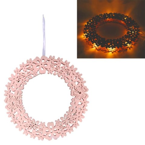 WIANEK WIOSENNY WIELKANOCNY Z OŚWIETLENIEM LED DREWNIANY