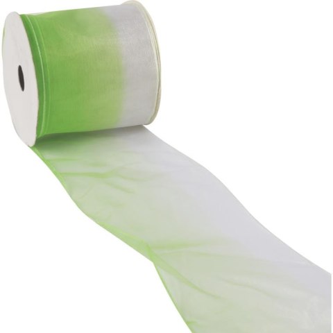 Wstążka Dekoracyjna Zielono-Biała na Szpuli - Wiosenne i Wielkanocne Ozdoby