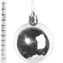 Zestaw 12 Srebrnych Bombek Plastikowych 5 cm do Dekoracji Świątecznej Drzewka