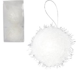 Zestaw 2 Białych Bombek Styropianowych 10cm - Kule Śnieżne do Dekoracji Świątecznej