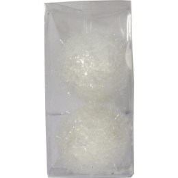 Zestaw 2 Białych Bombek Styropianowych 10cm - Kule Śnieżne do Dekoracji Świątecznej