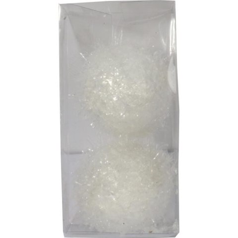 Zestaw 2 Białych Bombek Styropianowych 10cm - Kule Śnieżne do Dekoracji Świątecznej