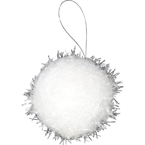 Zestaw 2 Białych Bombek Styropianowych 10cm - Kule Śnieżne do Dekoracji Świątecznej