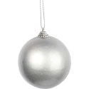 Zestaw 2 Matowych Bombek Plastikowych 8 cm - Kolor Srebrny