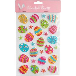 Zestaw 28 Naklejek na Okno - Dekoracja Wielkanocna Jajka o wymiarach 20x14 cm