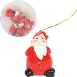 Zestaw 6 Czerwonych Zawieszek Świątecznych Mikołaj 3 cm