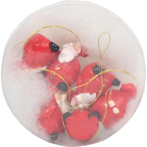 Zestaw 6 Czerwonych Zawieszek Świątecznych Mikołaj 3 cm