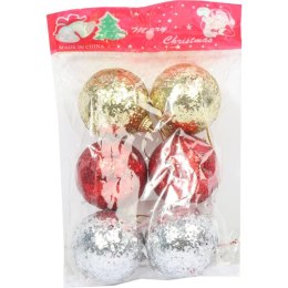 Zestaw 6 Kolorowych Bombek Brokatowych 5cm - Alternatywa Szklanych Ozdób Świątecznych