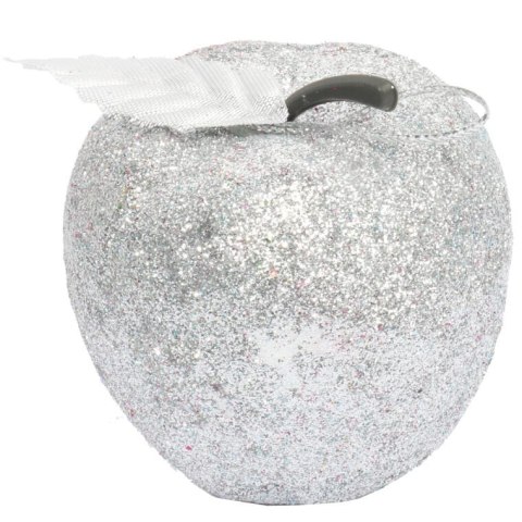 Zestaw 6 Multikolorowych Plastikowych Bombek w Kształcie Jabłek z Brokatem