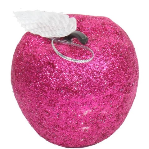 Zestaw 6 Multikolorowych Plastikowych Bombek w Kształcie Jabłek z Brokatem