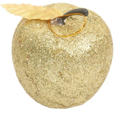 Zestaw 6 Multikolorowych Plastikowych Bombek w Kształcie Jabłek z Brokatem