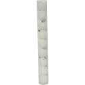 Zestaw 9 Białych Bombek Bożonarodzeniowych z Brokatem, Plastikowych, 6 cm