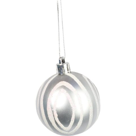 Zestaw 9 plastikowych bombek bożonarodzeniowych o kolorze grafitowym, 6 cm.