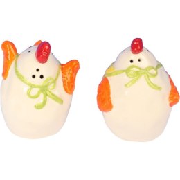 Zestaw Ceramicznych Kur: Solniczka i Pieprzniczka w Stylu Rustykalnym