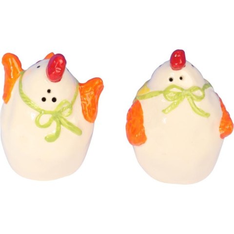 Zestaw Ceramicznych Kur: Solniczka i Pieprzniczka w Stylu Rustykalnym