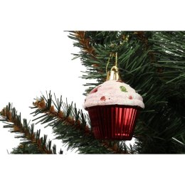 Zestaw Kolorowych Bombek Bożonarodzeniowych w Kształcie Muffinów, 4 Sztuki, 6 cm