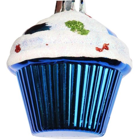 Zestaw Kolorowych Bombek Bożonarodzeniowych w Kształcie Muffinów, 4 Sztuki, 6 cm