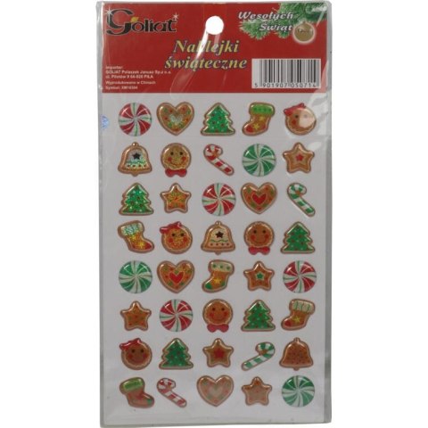 Zestaw Naklejek Samoprzylepnych na Okno - Świąteczne Motywy, Wielkość 10x19 cm, 40 szt.