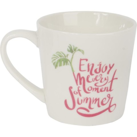 Zestaw prezentowy kubek i łyżeczka ceramiczna we flamingi