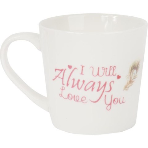 Zestaw prezentowy kubek i łyżeczka ceramiczna ze stojącymi flamingami