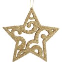 Złota Ażurowa Gwiazda z Brokatu - Zawieszka Dekoracyjna